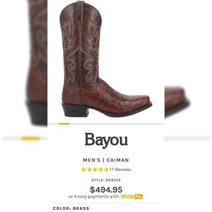 Dan Post Bayou Caiman Boots in Brass 🐊